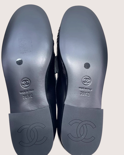 Chanel 26A Crumpled Leather Loafers