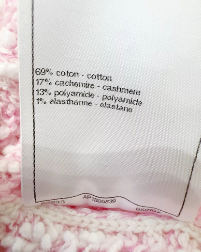 Chanel 24P Cashmere Bouclé Sweater Pink, White FR 34