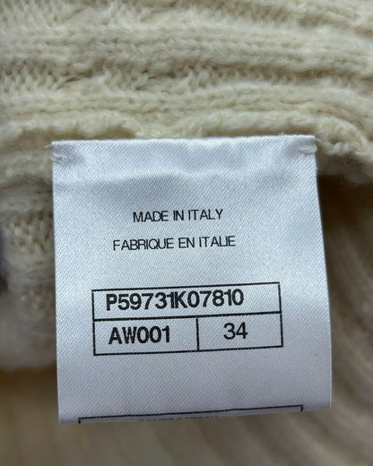 Chanel 18B Cashmere Turtleneck Sweater Beige/Ecru FR 34