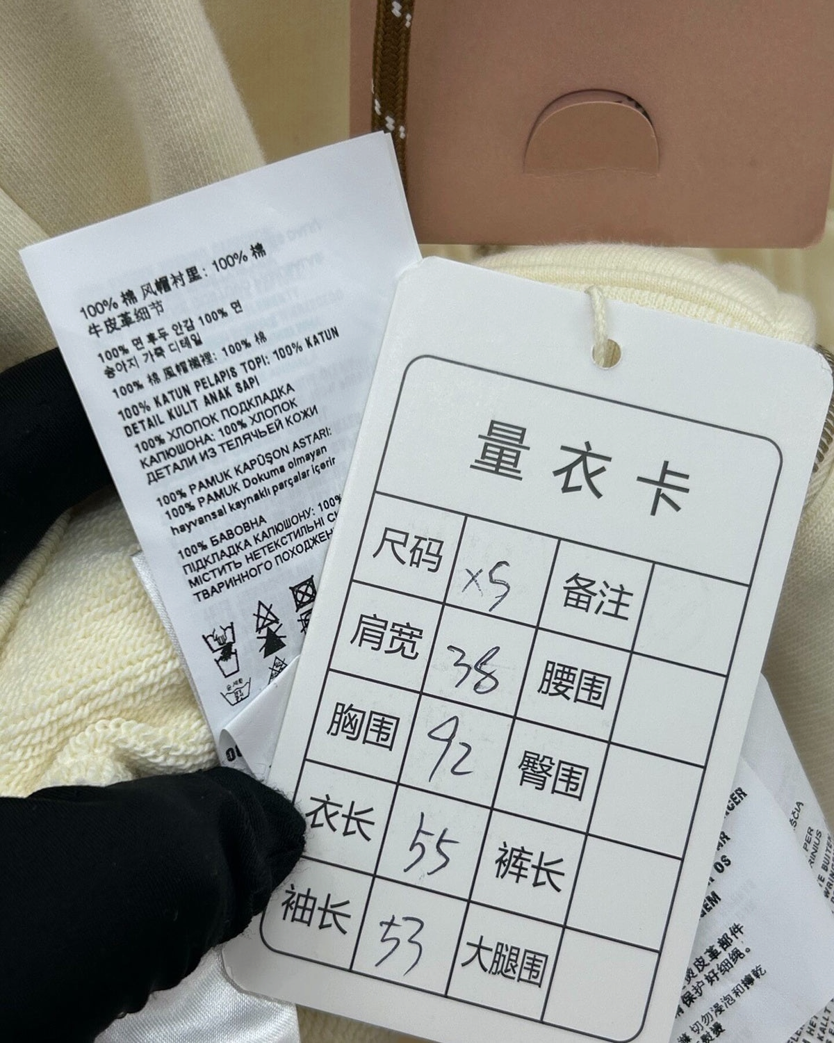 Miu Miu Embroidered Logo Zip-Up Hoodie Beige/Ecru FR 34