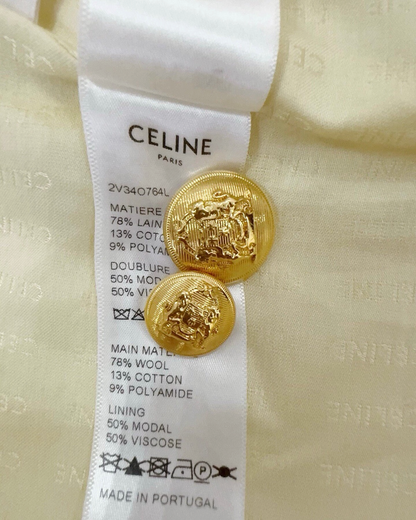Celine Tweed Jacket Beige/Ecru, Gold FR 34