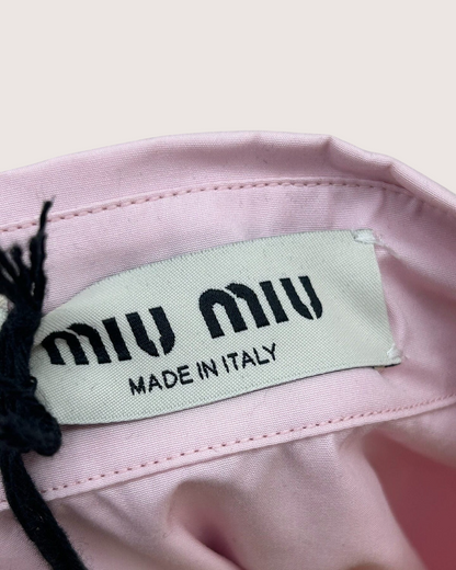 Miu Miu Embroidered Logo Shirt Pink FR 34