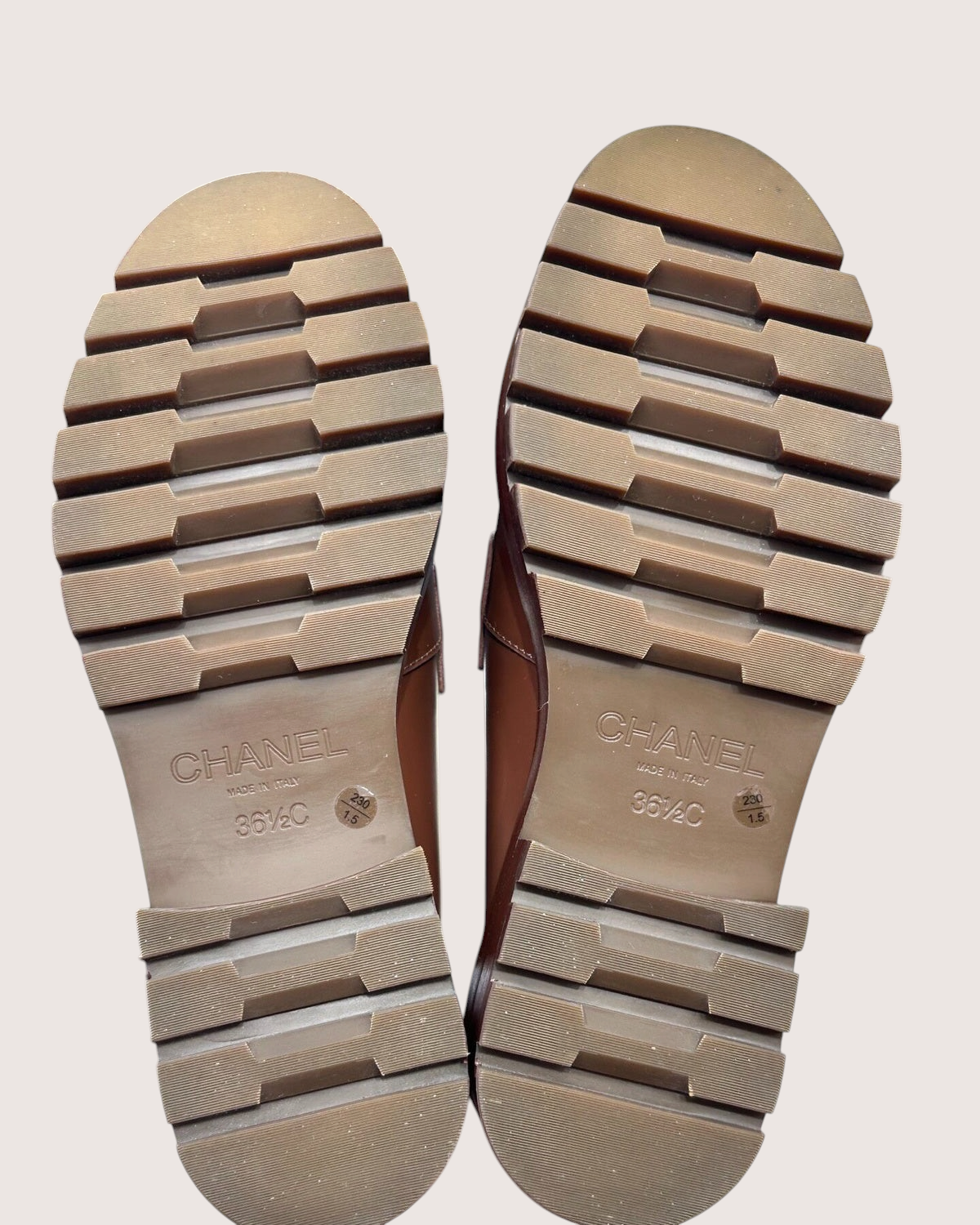 Chanel 23B Platform CC Loafers Brown EU 36.5