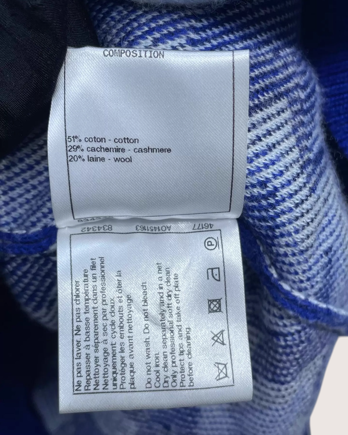Chanel 19C Hoodie Blue, White FR 34