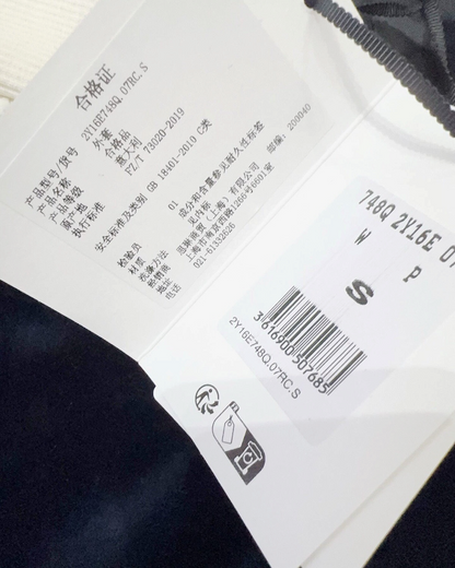 Celine Triomphe Velvet Track Jacket Navy, White FR 36