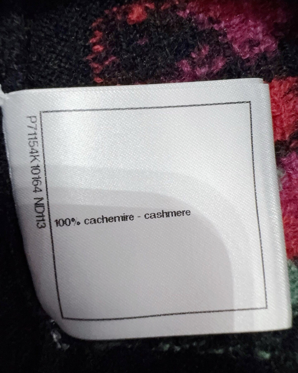 Chanel 21A Cashmere CC Floral Intarsia Mini Skirt Black, Pink, Green, Multicolor FR 36