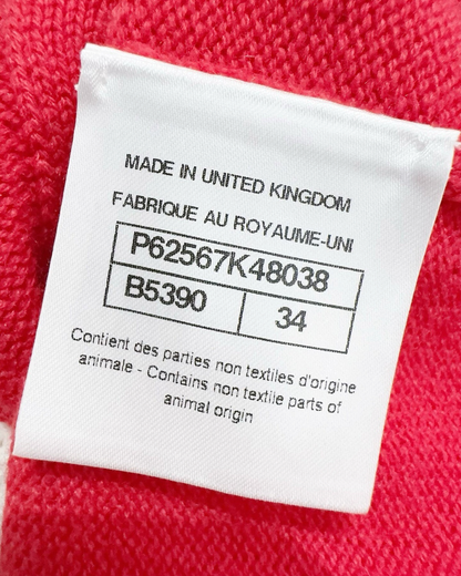 Chanel 19K Bouclé-Trim Cardigan Red, White FR 34