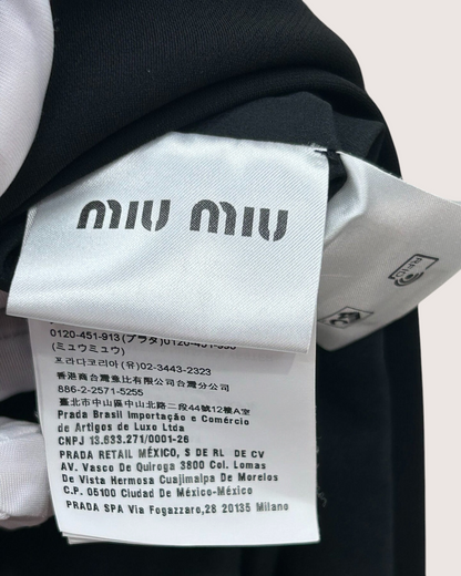 Miu Miu Bow Halter Mini Dress Black FR 38