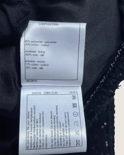Chanel 22B Tweed Jacket Black FR 36