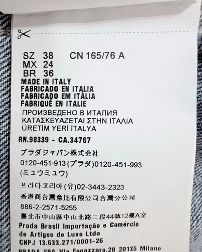 Miu Miu Cropped Denim Jacket Blue IT 38