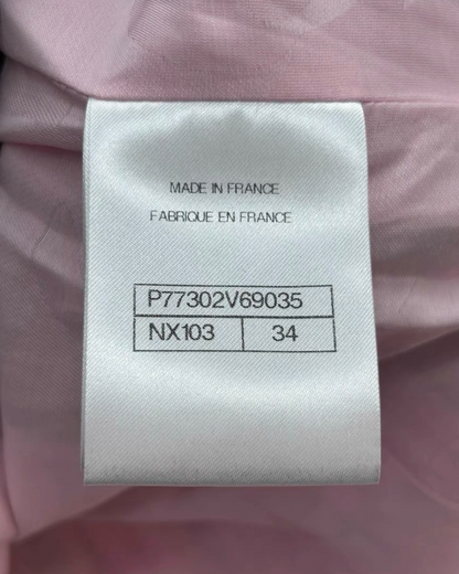 Chanel 24S Checked Tweed Jacket Pink, White, Black FR 34