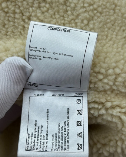 Chanel 20A Shearling Jacket Brown, Beige/Ecru FR 34