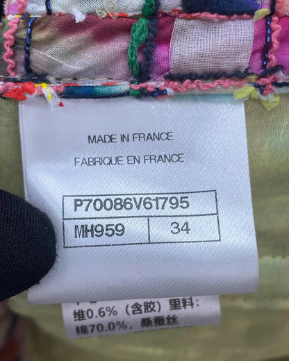 Chanel 21P Sequin Tweed Jacket Multicolor FR 34