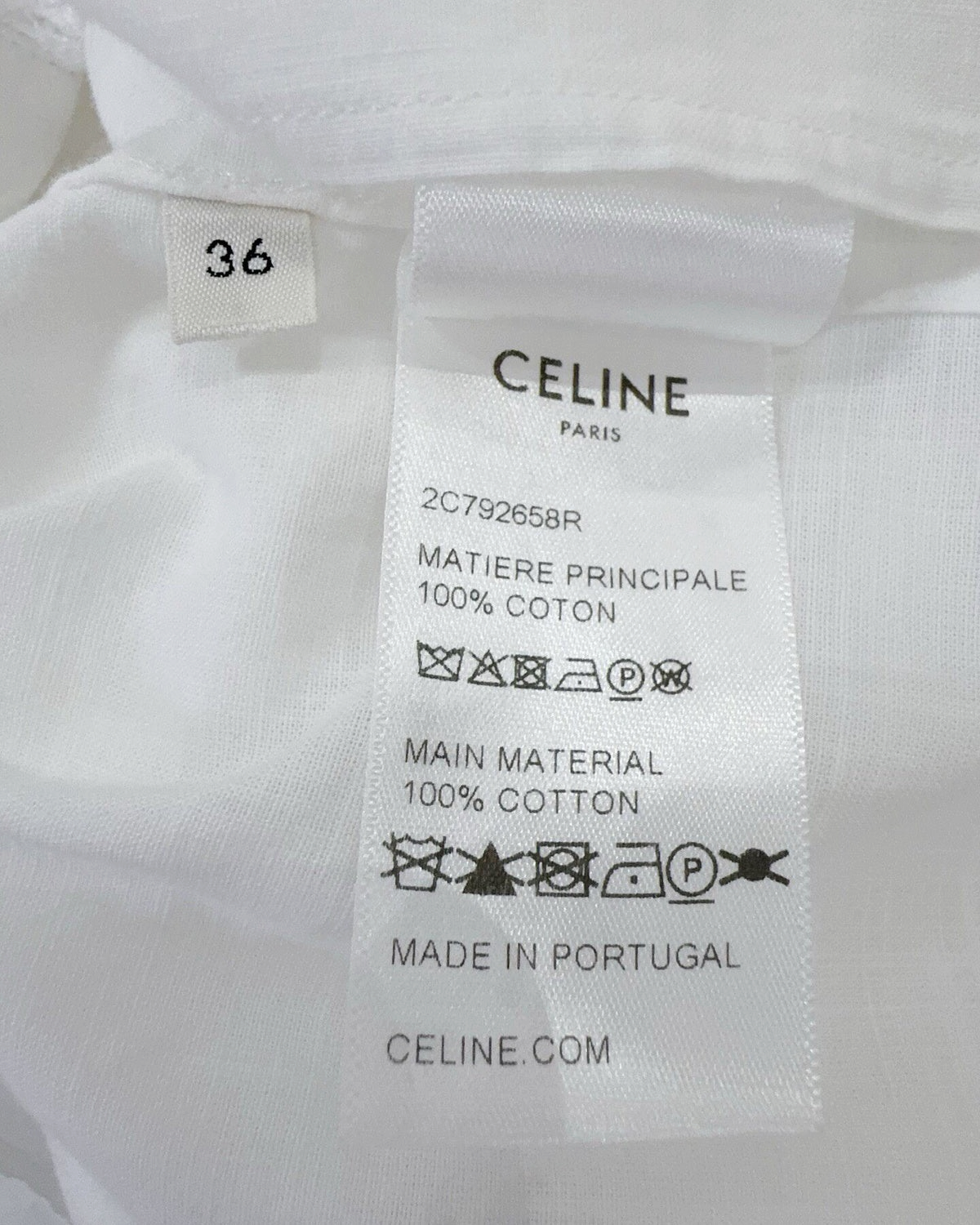 Celine Lace-Trim Cropped Shirt White