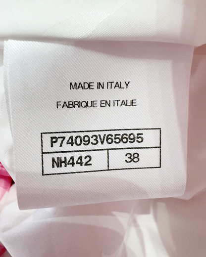 Chanel 23C Gingham Badge Jacket Pink, White, Multicolor FR 38