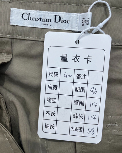 Christian Dior Wide-Leg Cargo Trousers Brown FR 38