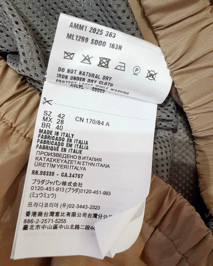 Miu Miu Hooded Windbreaker Jacket Beige/Ecru, White IT 42