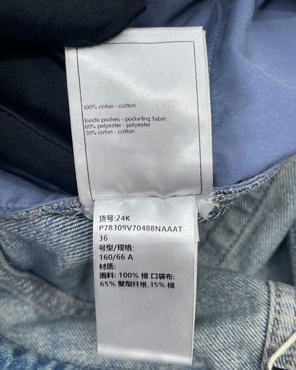 Chanel 24K Straight Denim Jeans Blue FR 36