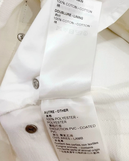 Louis Vuitton Monogram-Patch Straight Denim Jeans White FR 34