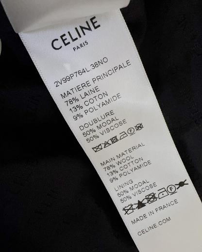 Celine Tweed Jacket Black FR 38