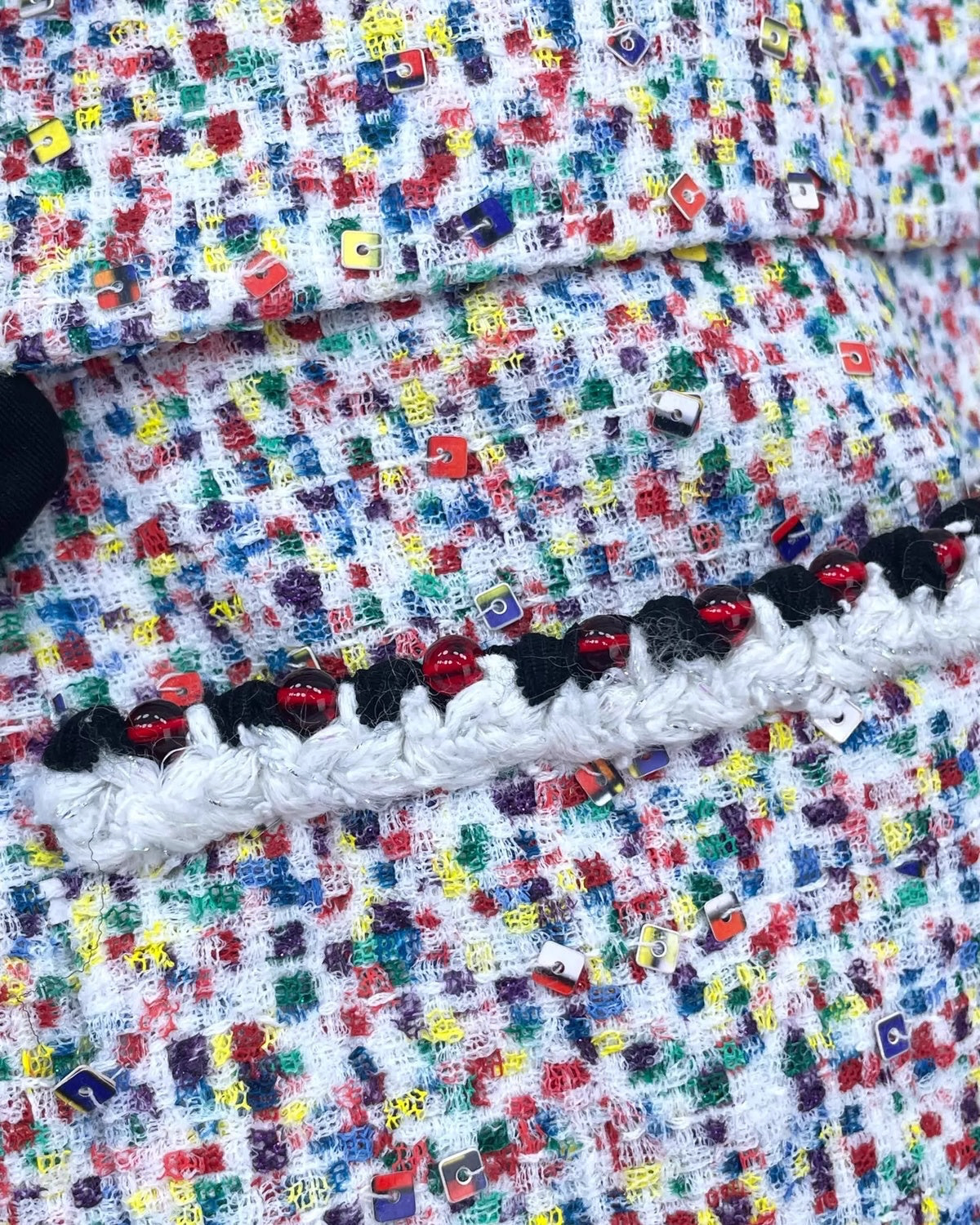 Chanel 25C Sequin Tweed Shirt Jacket