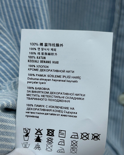Miu Miu Cropped Striped Logo Shirt Blue, White FR 38