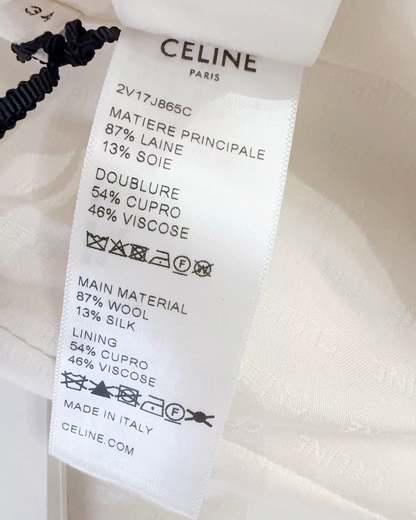 Celine Sequin Tweed Jacket White FR 34