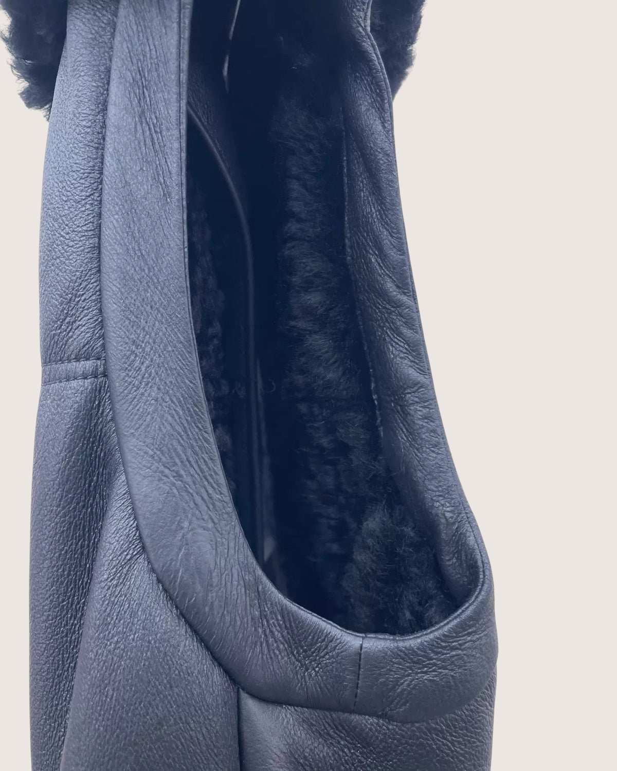 Chanel 25B Shearling Fur Vest Black FR 38