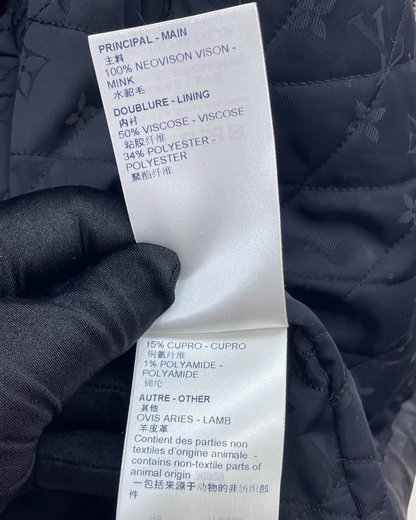 Louis Vuitton Monogram Mink Fur Jacket White, Black FR 34