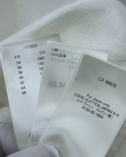 Louis Vuitton Embroidered Logo Short-Sleeve Shirt White FR 34