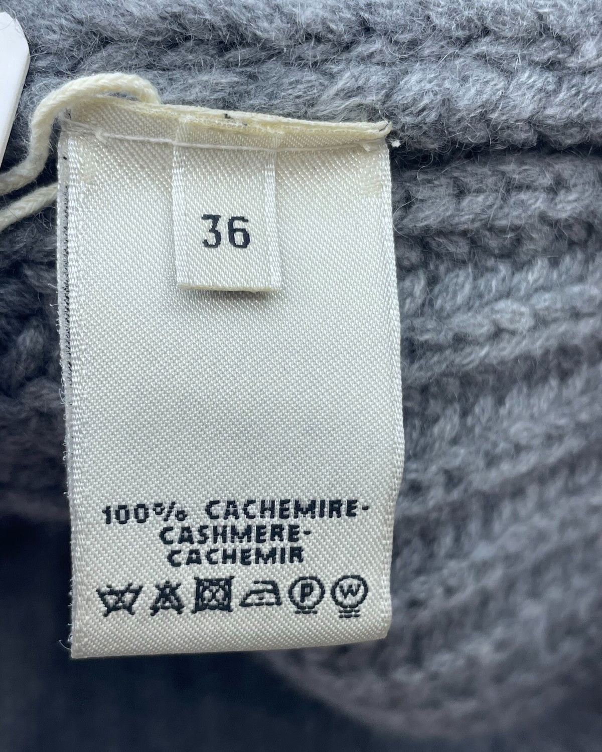 Hermès Cashmere Oversized-Collar Zip-Up Cardigan Grey FR 36