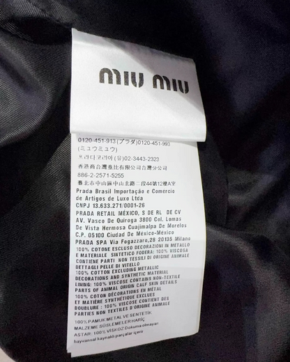 Miu Miu Crystal-Embellished Denim Jacket Blue, Multicolor FR 36