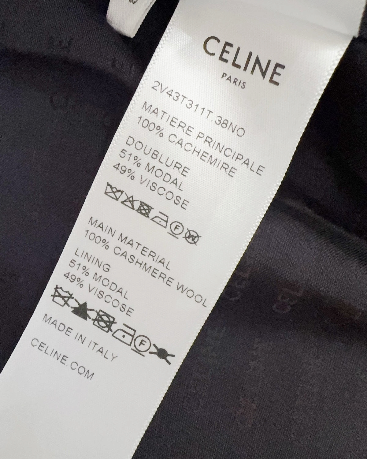 Celine Cashmere Jacket Black FR 36