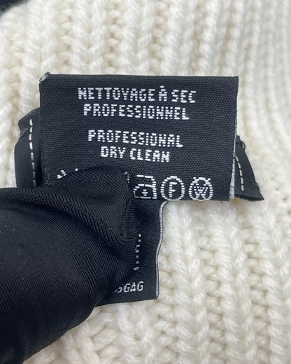 Chanel 24B Cashmere Beanie White, Black, Beige/Ecru One Size