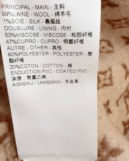 Louis Vuitton Monogram Belted Coat Brown, Beige/Ecru FR 32