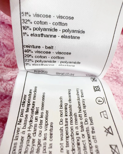 Chanel 22P Belted Bouclé Cardigan Pink, White FR 34