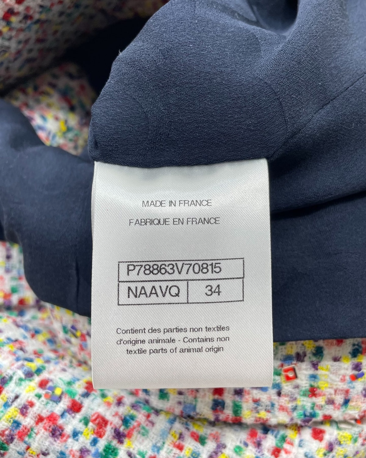 Chanel 25C Sequin Tweed Jacket White, Multicolor FR 34