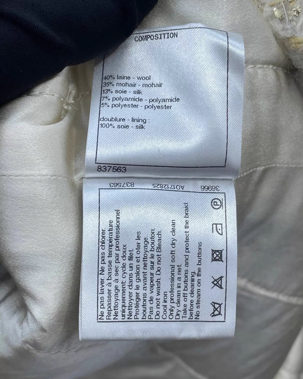 Chanel 19A Four-Pocket Tweed Jacket Beige/Ecru FR 38
